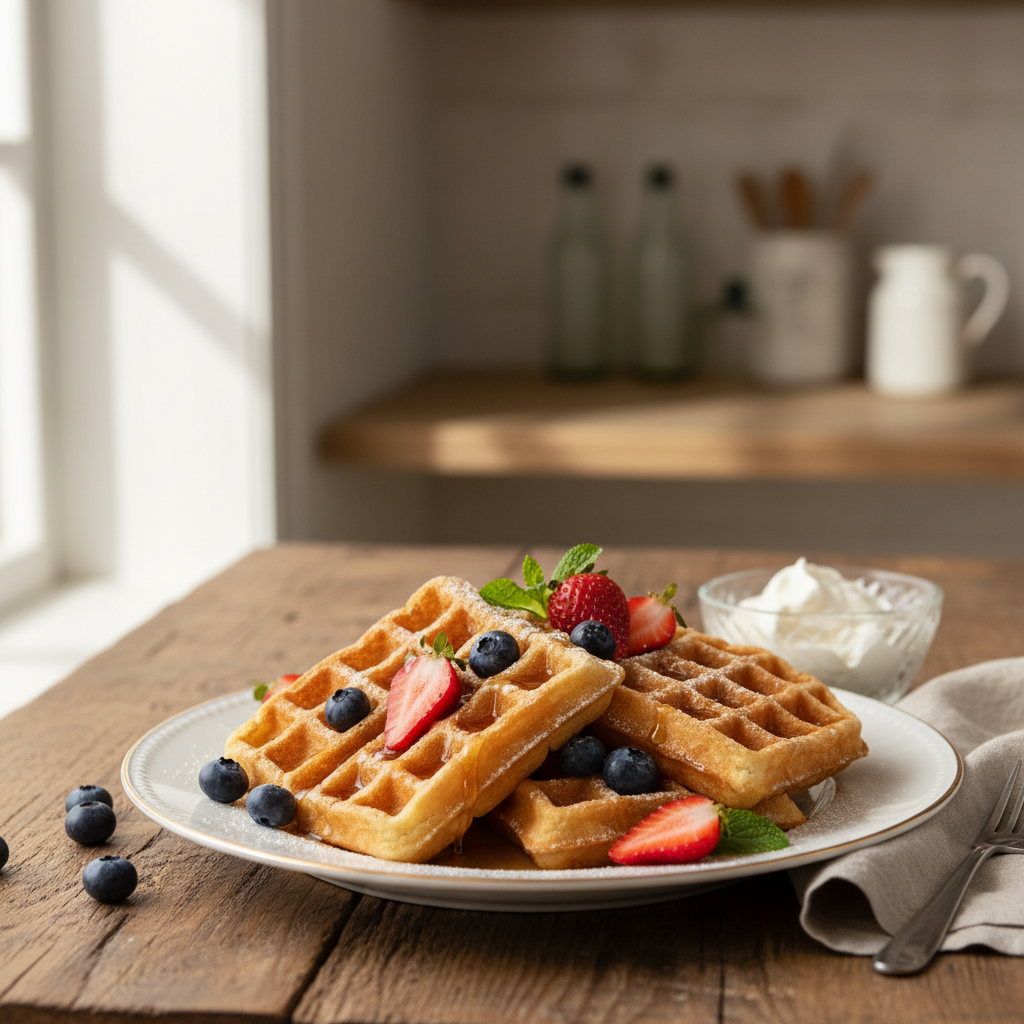Photo de Recette des gaufres croustillantes et légères à la bière