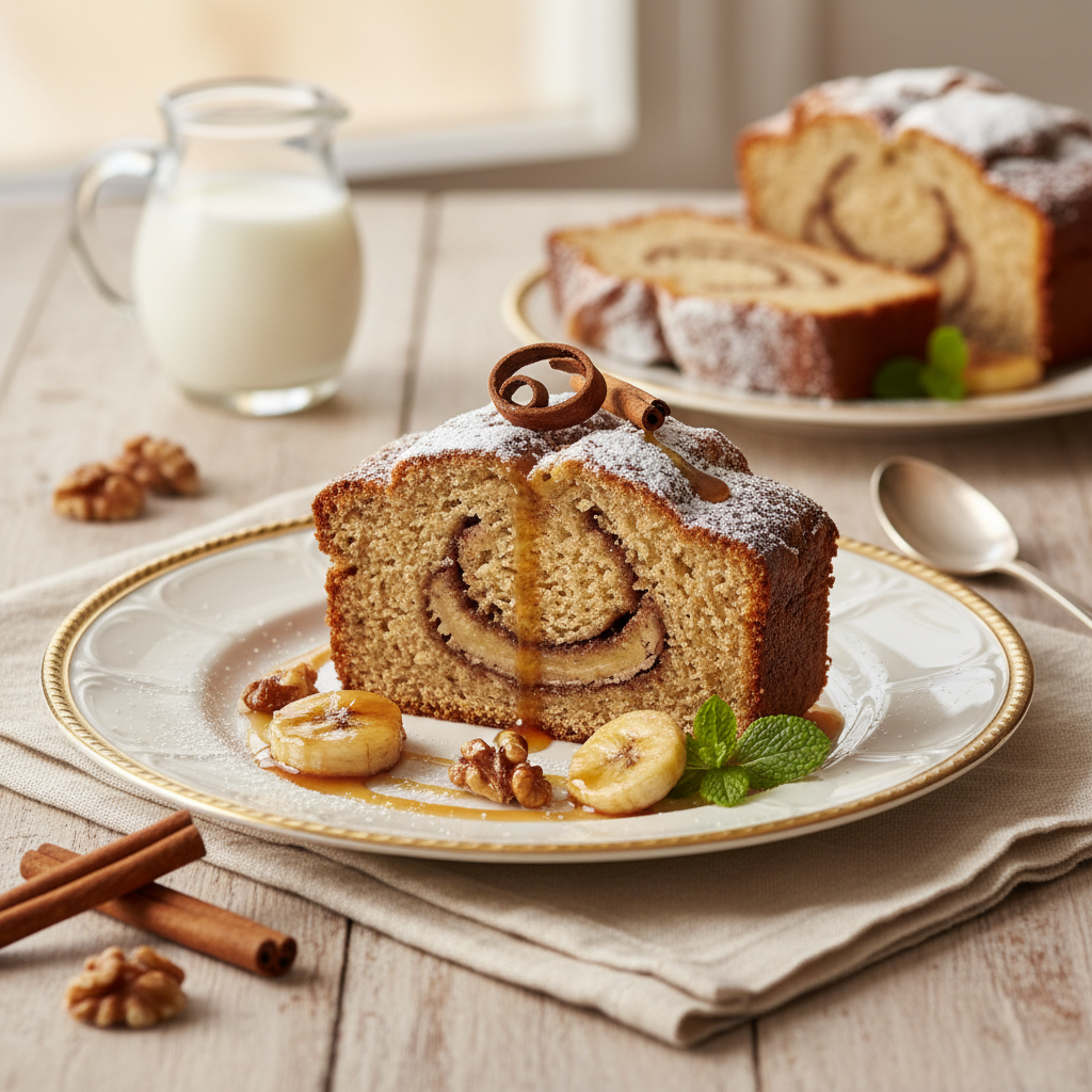 Photo de Banana bread moelleux à la cannelle et aux noix