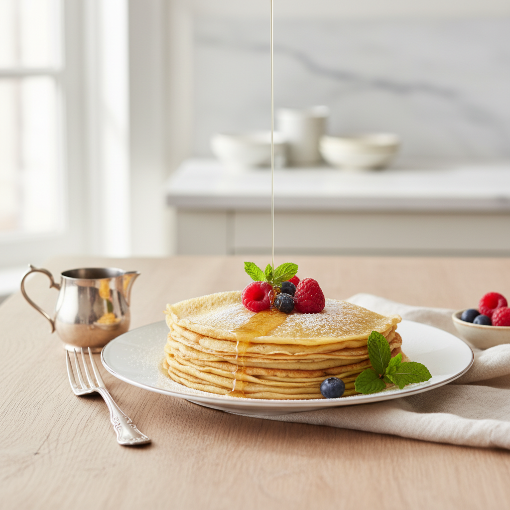 Photo de Recette des crêpes à la française légères et parfumées