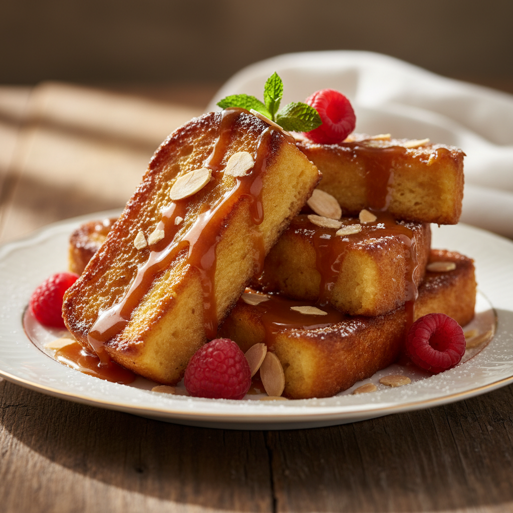 Photo de Recette de la brioche pain perdu caramélisée et fondante