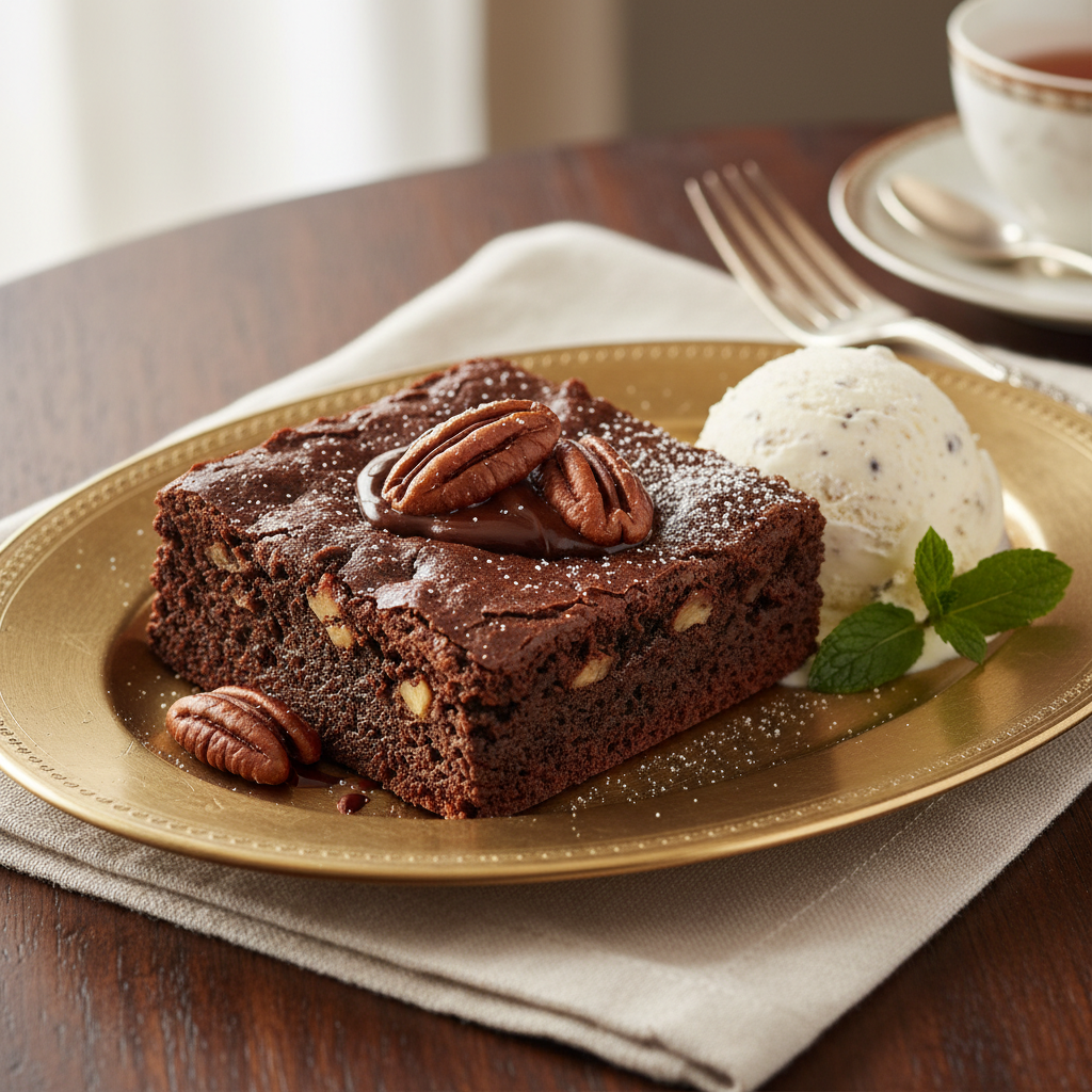 Photo de Recette du brownie américain fondant aux noix de pécan