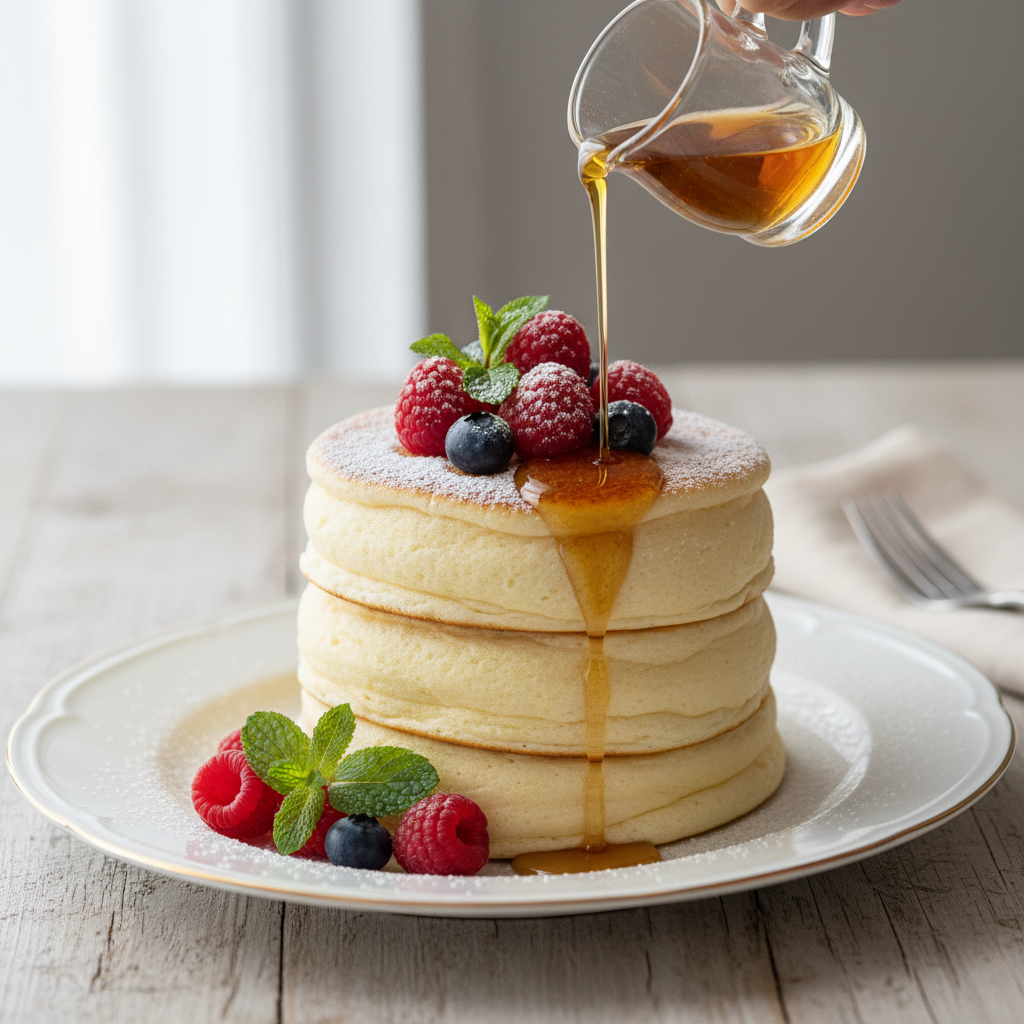 Photo de Recette des fluffy pancakes épais et nuageux