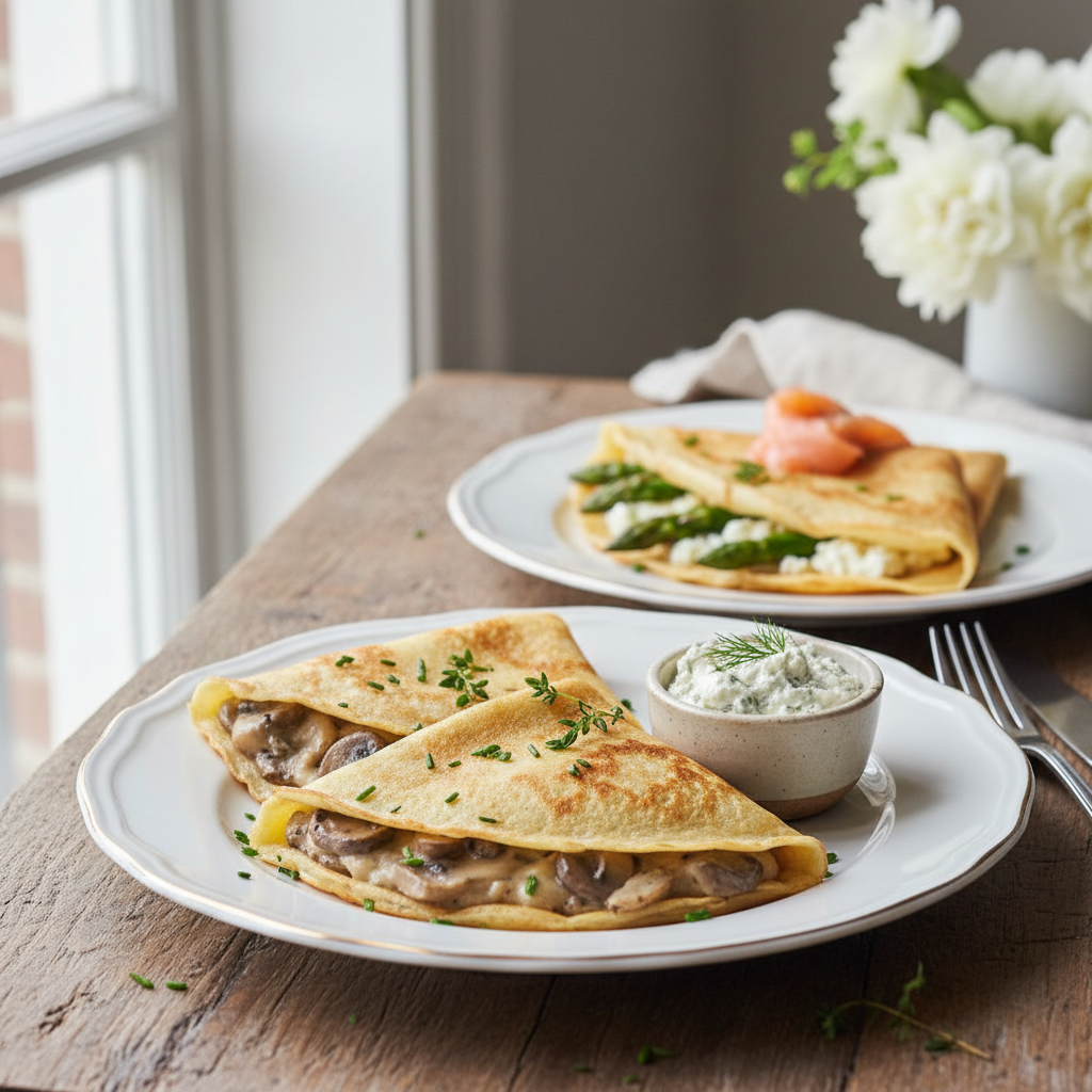 Photo de Recette de crêpes salées fines pour garnitures gourmandes