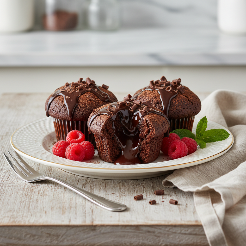 Photo de Recette de muffins tout chocolat fondants et gourmands