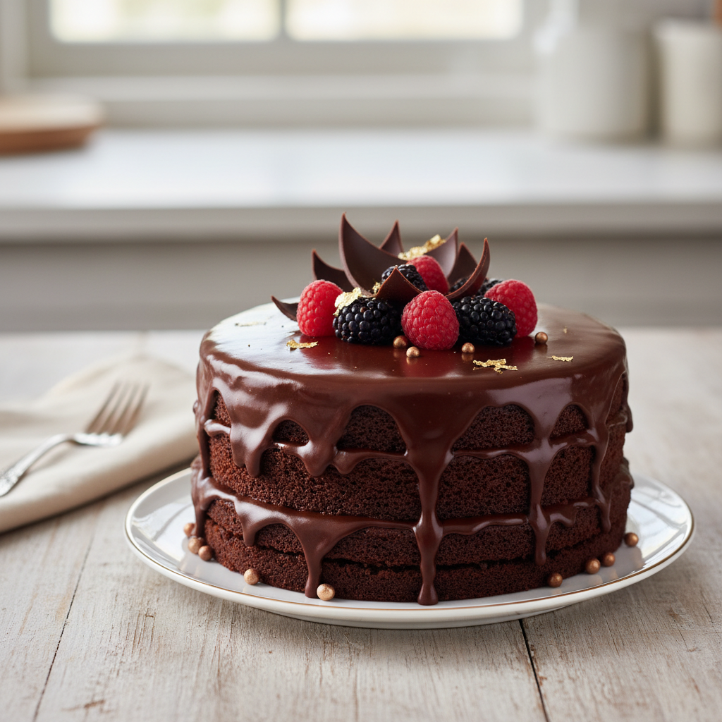 Photo de Recette de gâteau d'anniversaire au chocolat fondant et intense