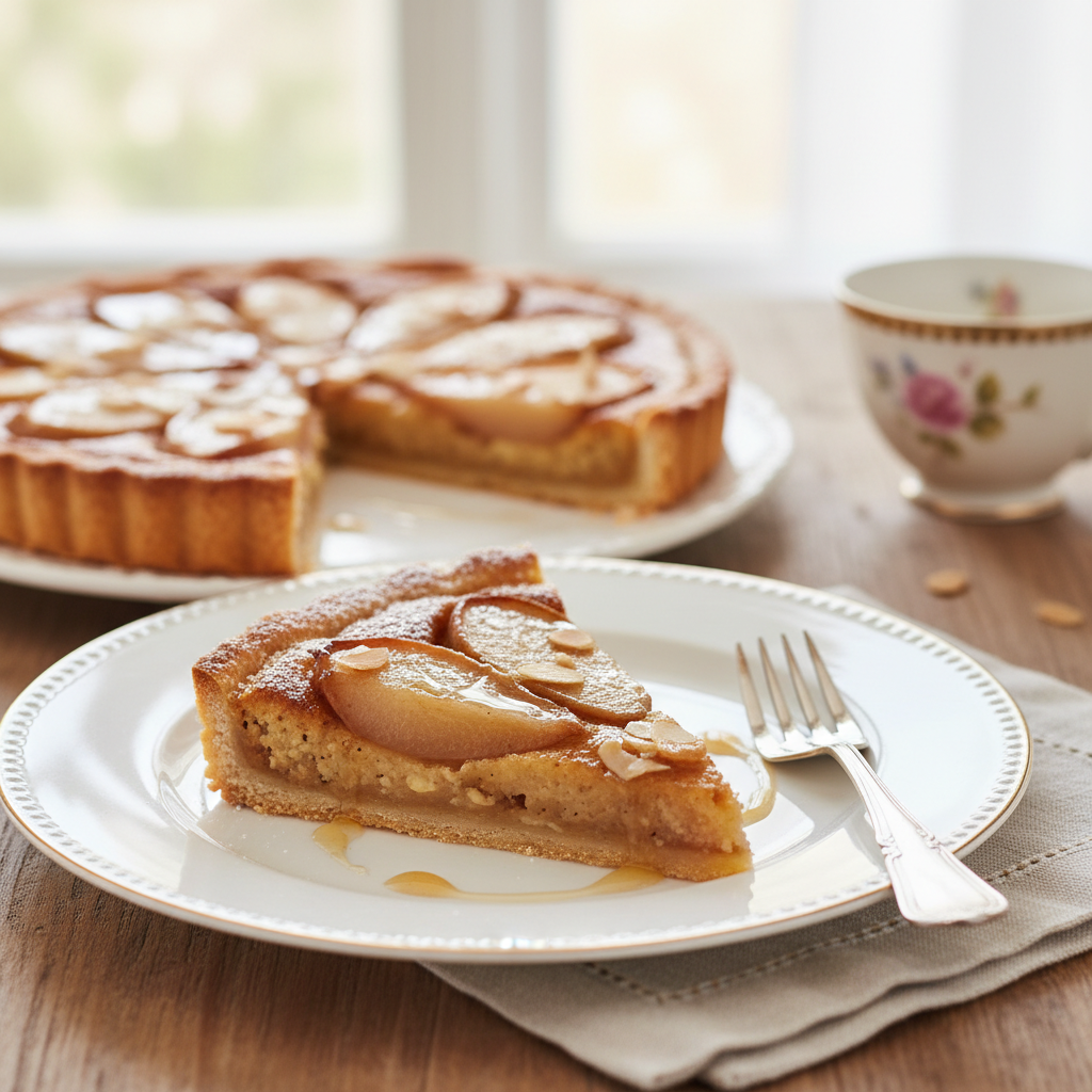 Photo de Recette de tarte amandine aux poires façon Bourdaloue