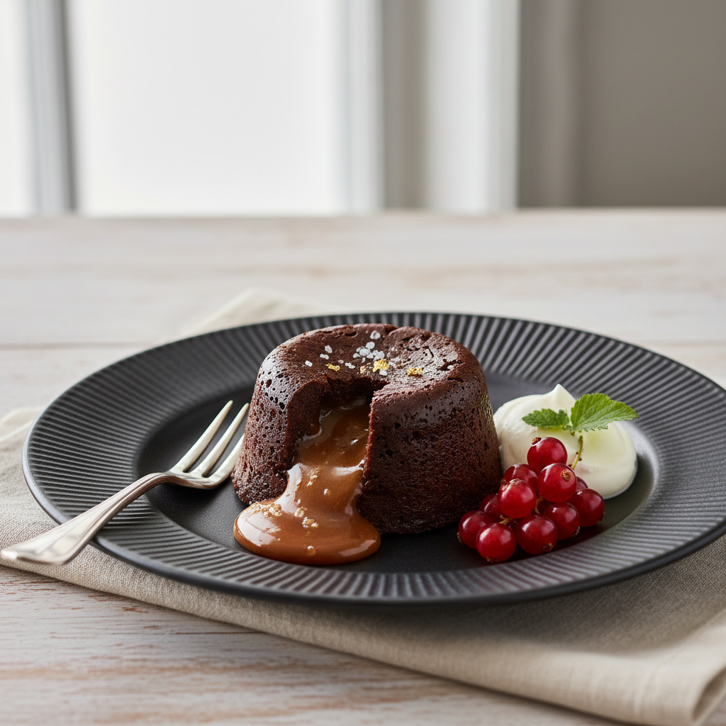 Photo de Recette de gâteau fondant au chocolat noir et beurre salé