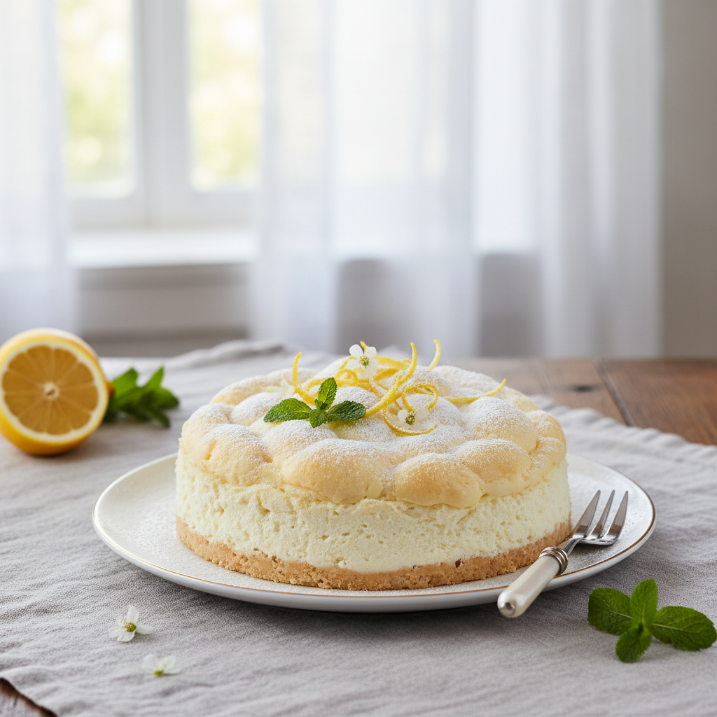 Photo de Recette du gâteau au fromage blanc aérien et citronné