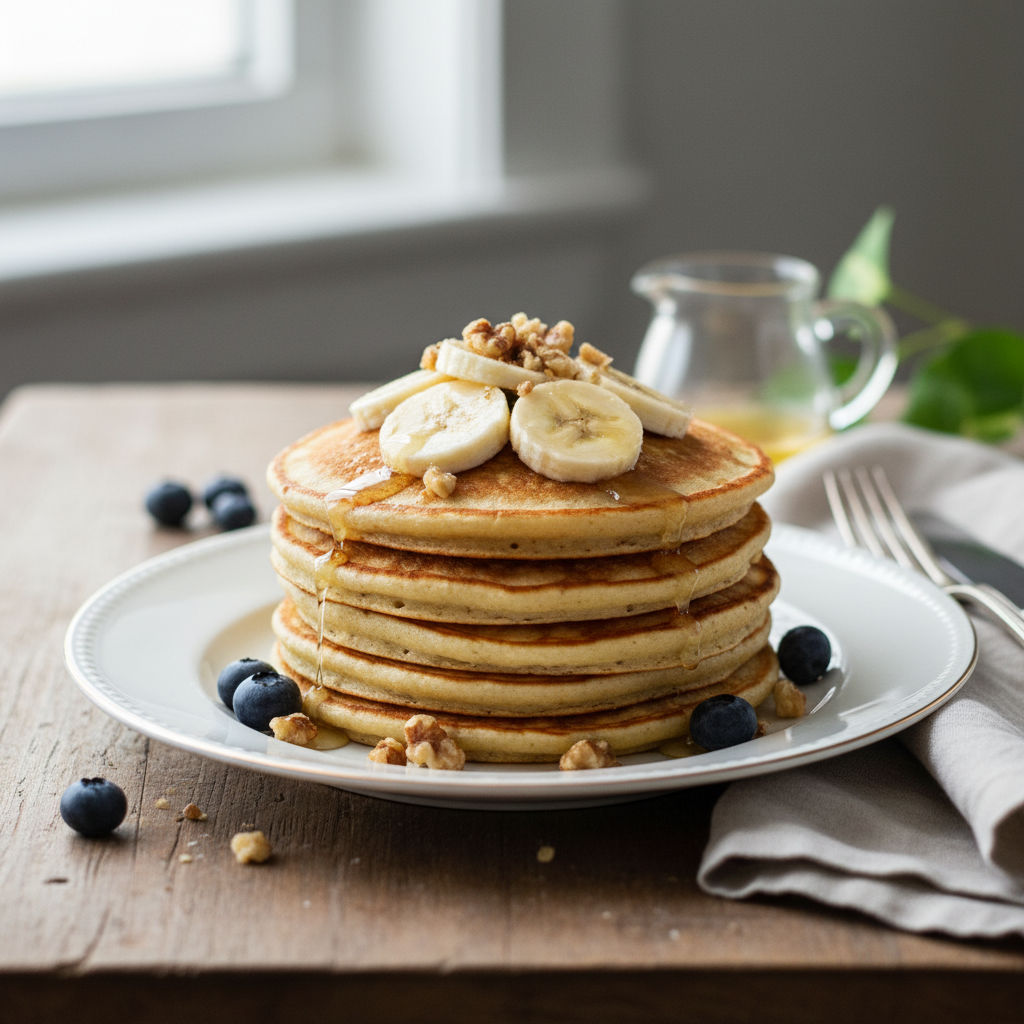 Photo de Recette de pancakes à la banane sains et énergétiques