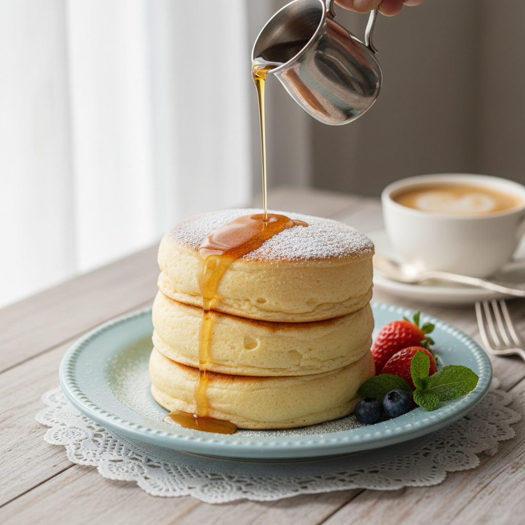 Photo de Recette des fluffy pancakes japonais ultra aériens