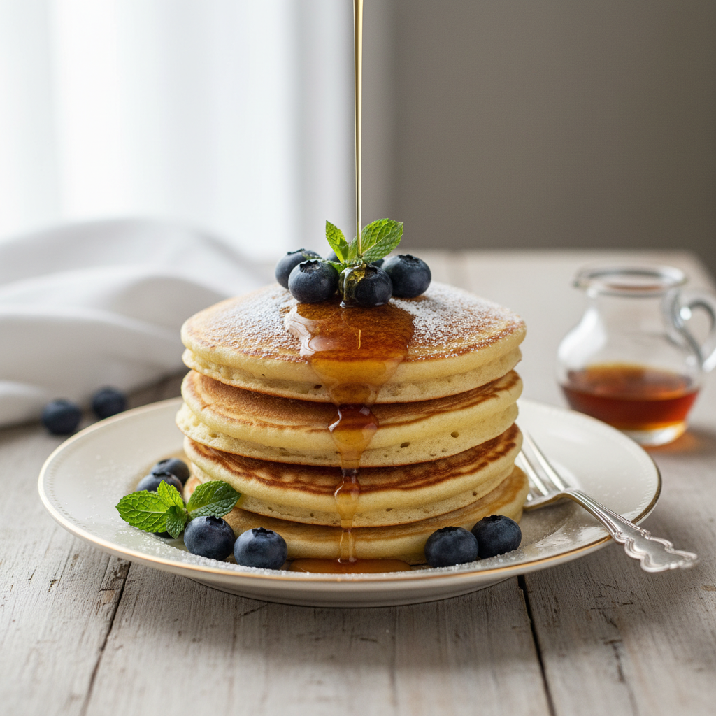 Photo de Recette de pancakes sans oeufs ultra moelleux et dorés