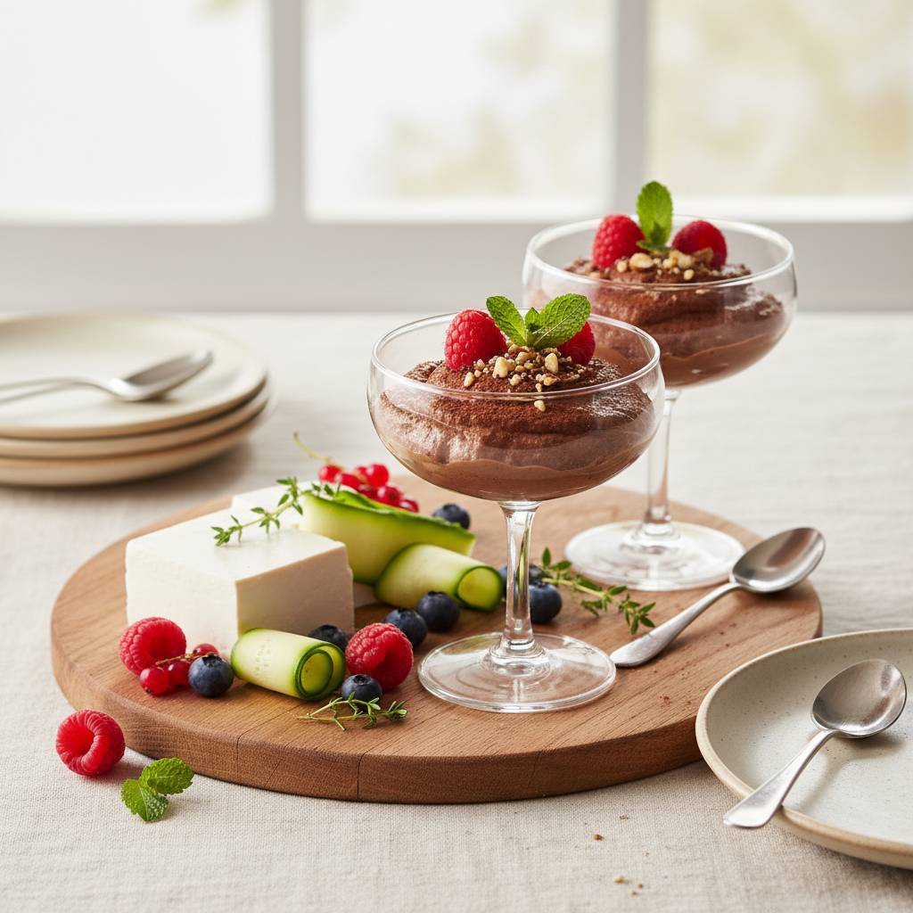 Photo de Recette de mousse au chocolat au tofu soyeux légère