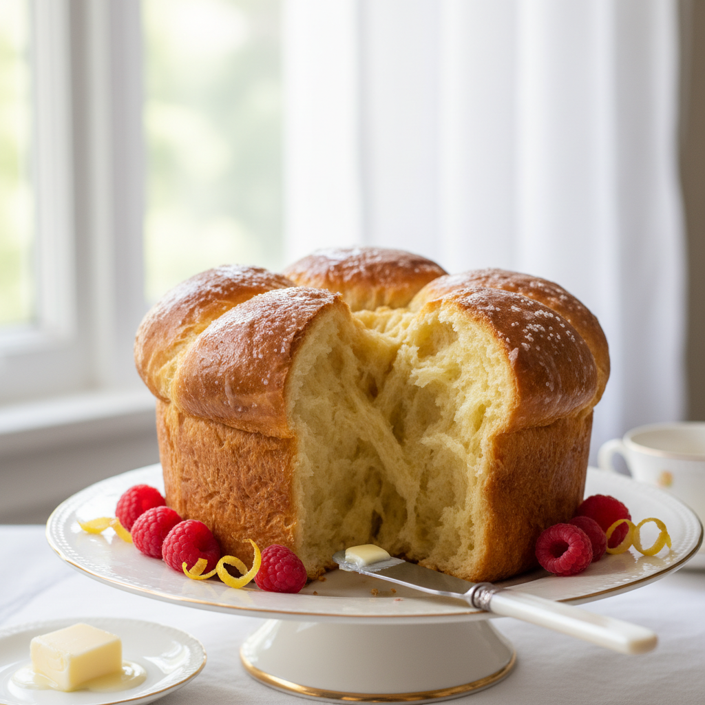 Photo de Recette de la brioche extra moelleuse au beurre frais