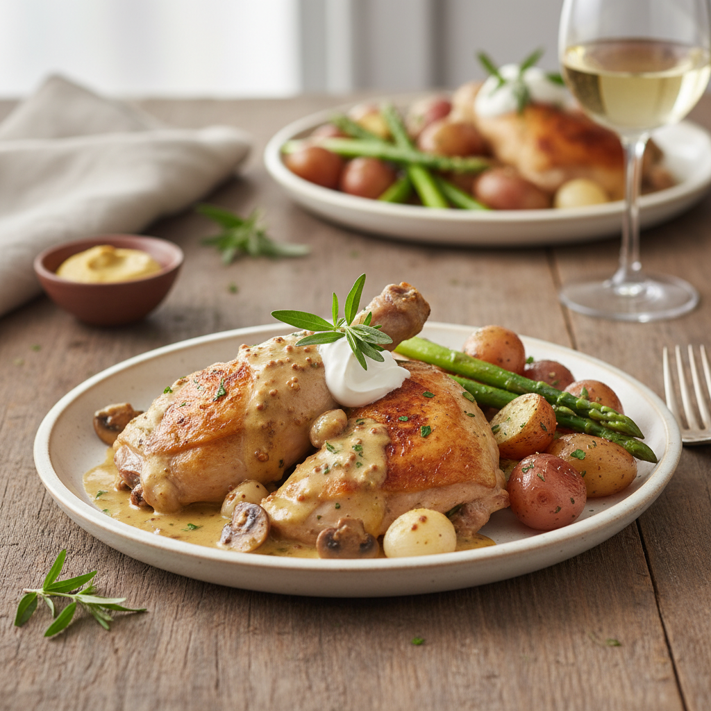 Photo de Recette de poulet Gaston Gérard à la dijonnaise