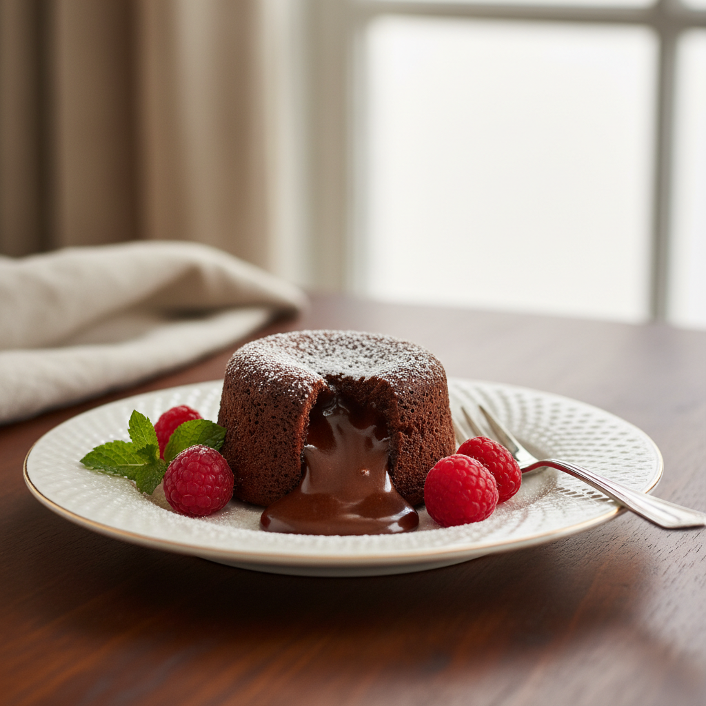 Photo de Recette de fondant au chocolat cœur coulant irrésistible