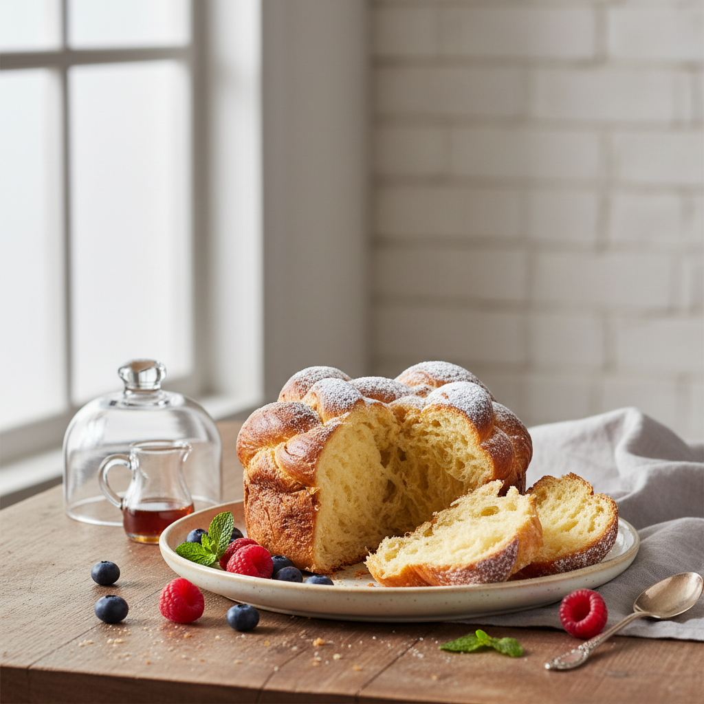 Photo de Recette de brioche tressée traditionnelle à la mie filante