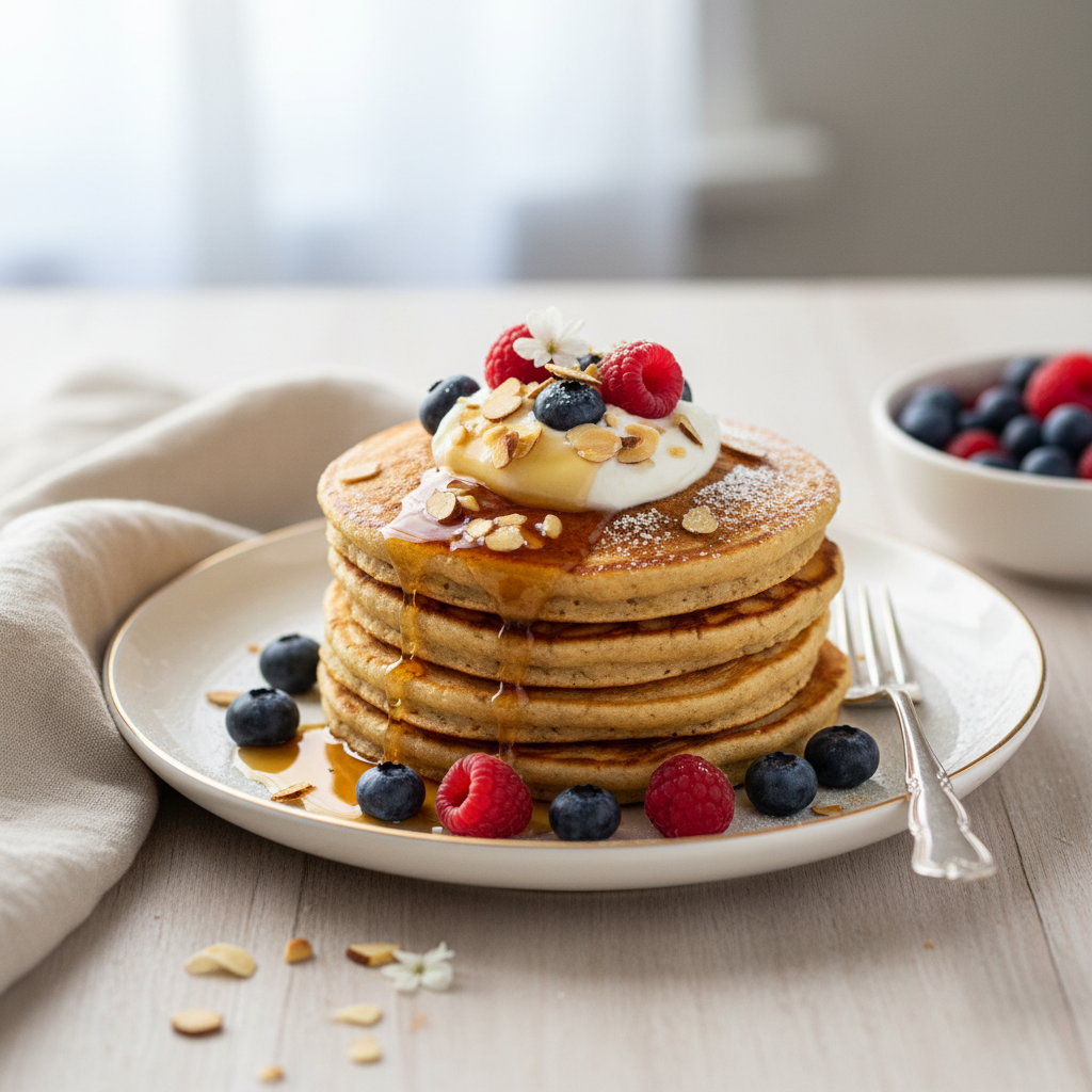 Photo de Recette de pancakes aux flocons d'avoine et yaourt grec