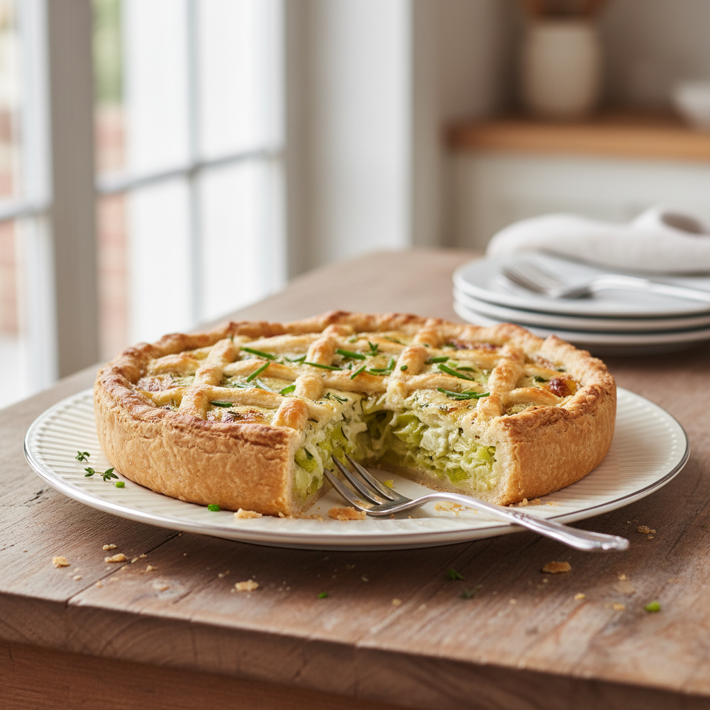 Photo de Recette de la tarte aux poireaux fondante et sa pâte brisée