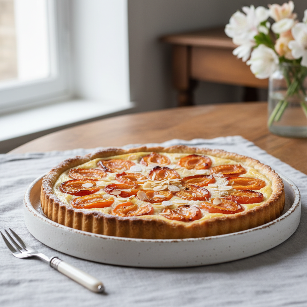Photo de Recette de tarte aux abricots fondante à la crème d'amande