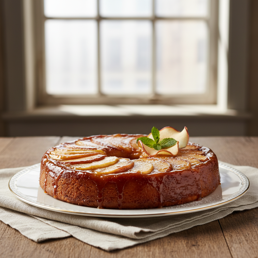 Photo de Recette de gâteau aux pommes fondant et caramélisé