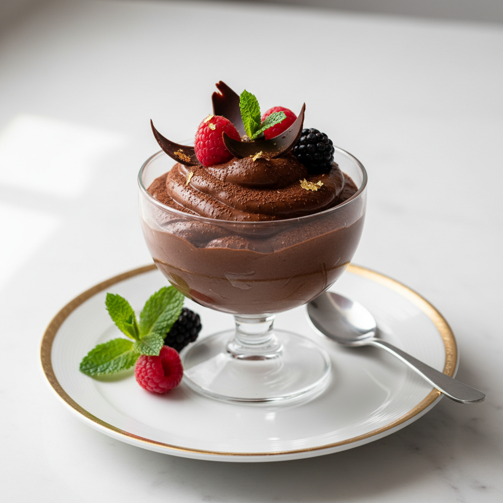 Photo de Recette de mousse au chocolat noir intense et soyeuse