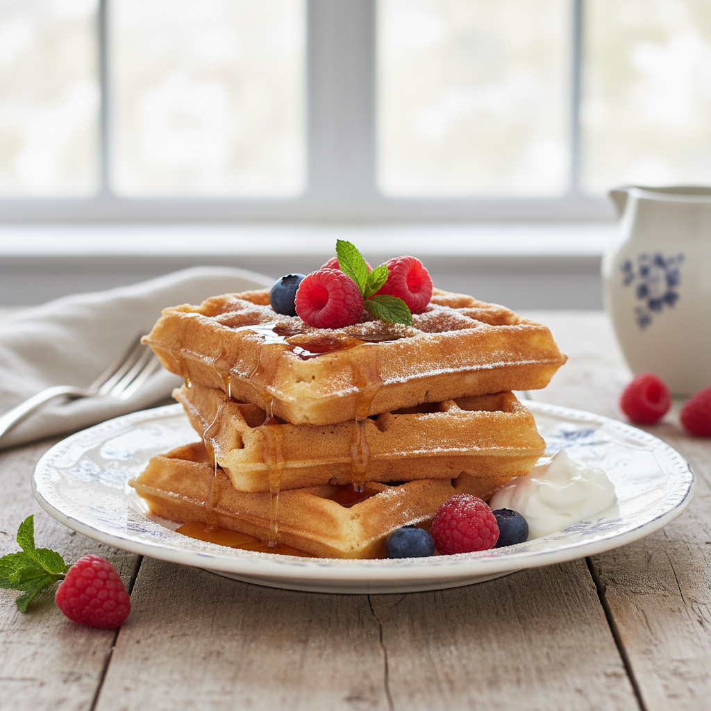 Photo de Recette des gaufres à l'ancienne ultra croustillantes