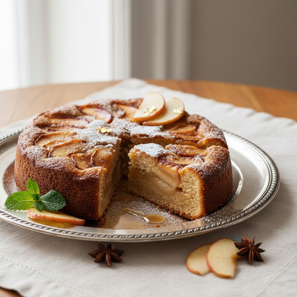 Photo de Recette de gâteau aux pommes rustique et fondant