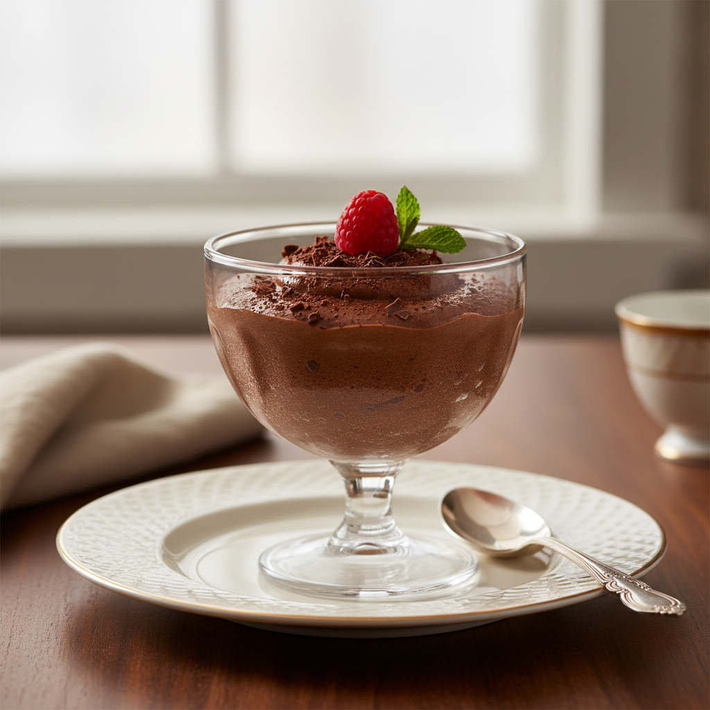 Photo de Recette de mousse au chocolat noir intense et aérienne