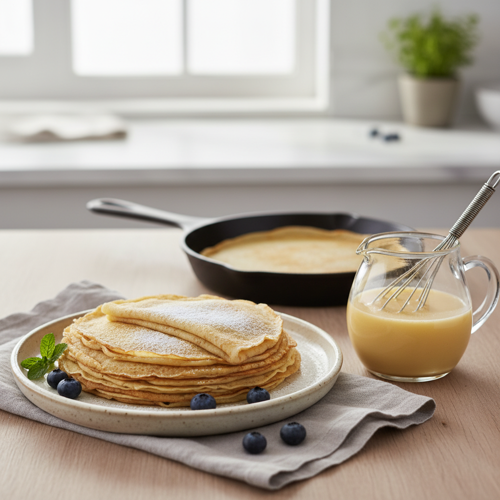 Photo de Recette de pâte à crêpes fine et sans grumeaux