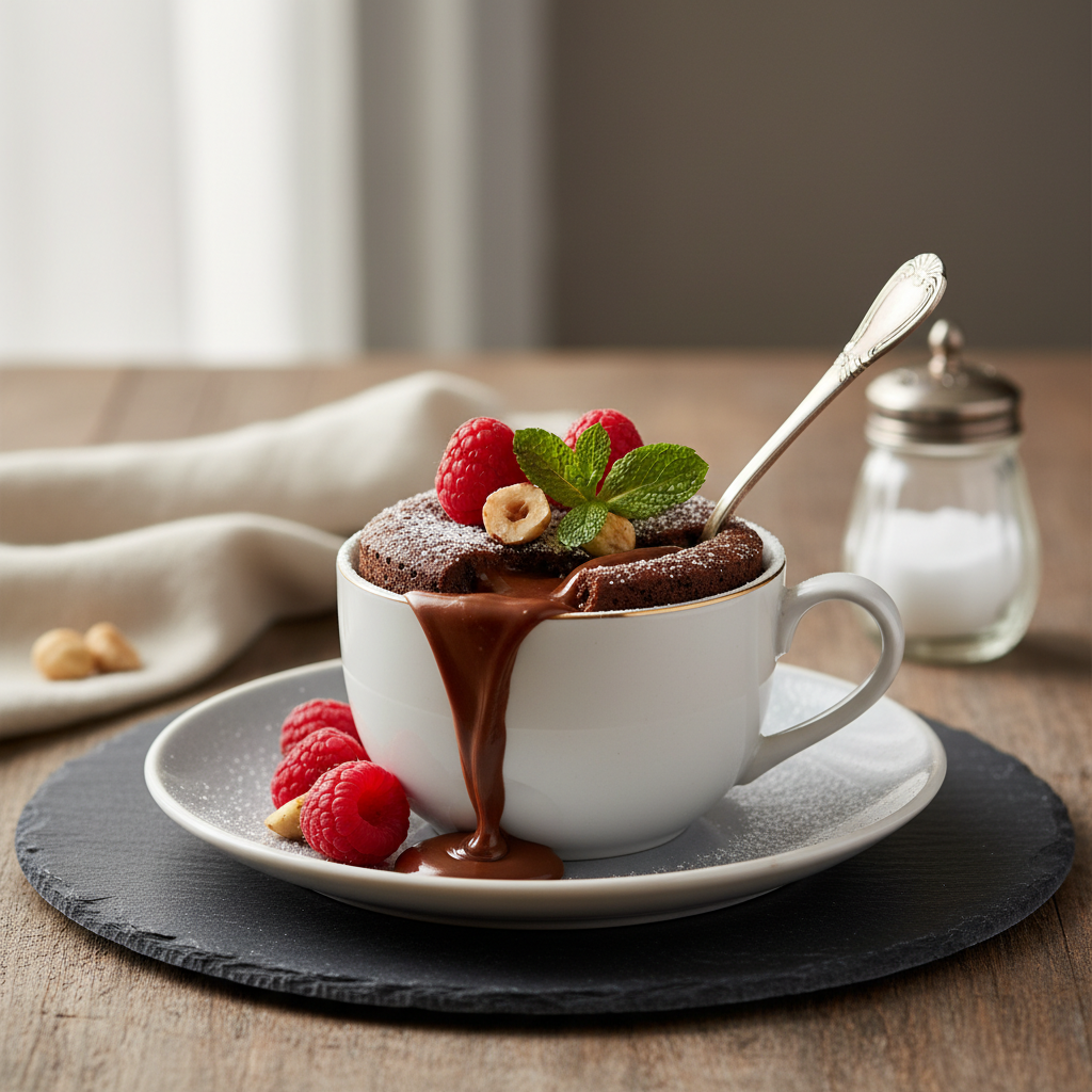 Photo de Recette du mug cake au Nutella fondant et rapide