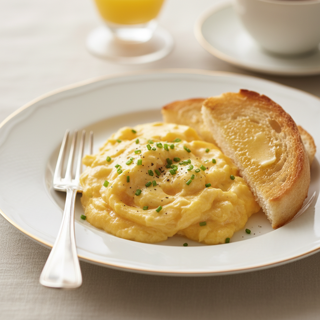 Photo de Recette d'œufs brouillés onctueux façon palace
