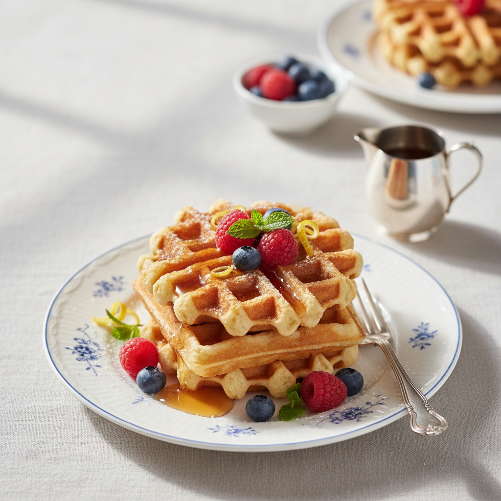 Photo de Recette de gaufres croustillantes et légères à l'ancienne