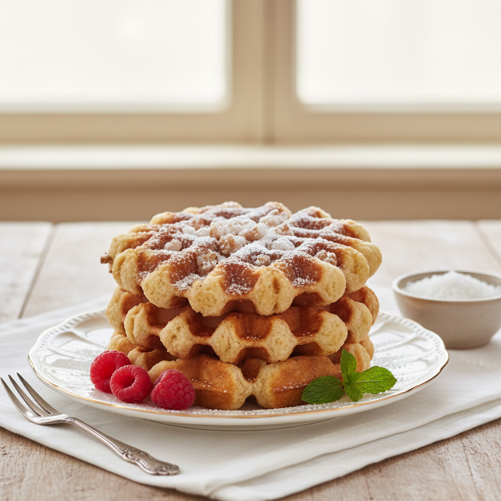 Photo de Recette de gaufres liégeoises au sucre perlé craquant