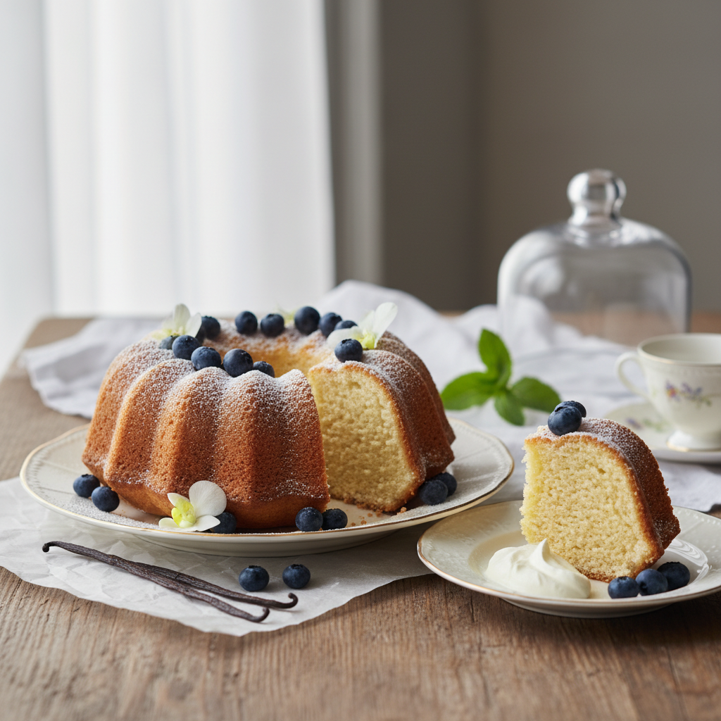 Photo de Recette de gâteau au yaourt moelleux et parfumé à la vanille