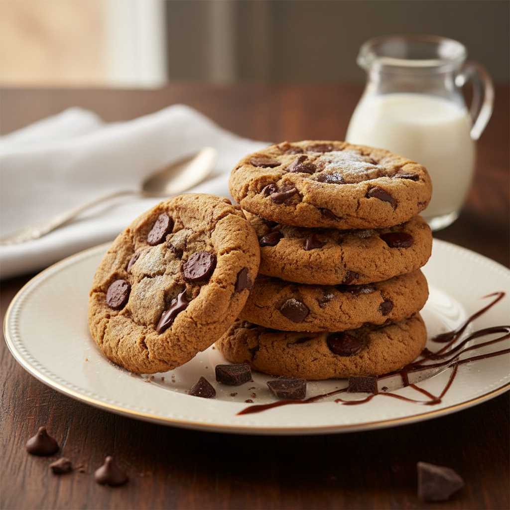 Photo de Recette des cookies croustillants et moelleux au chocolat