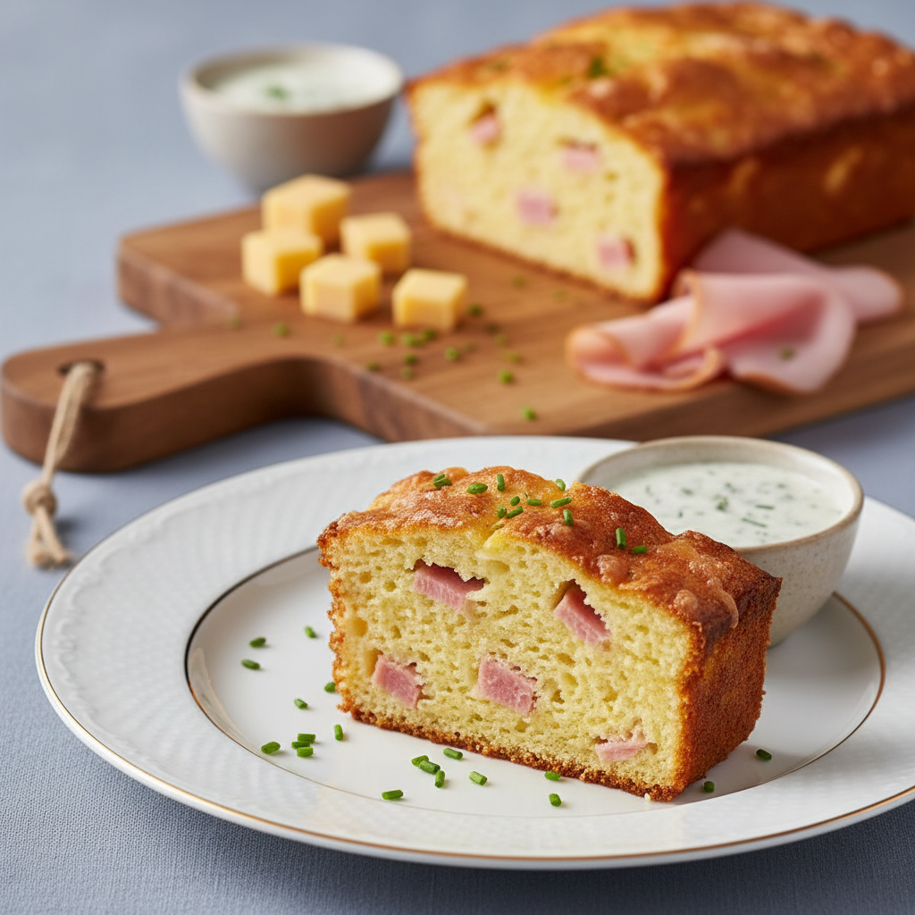 Photo de Recette de cake aux jambon et emmental ultra moelleux