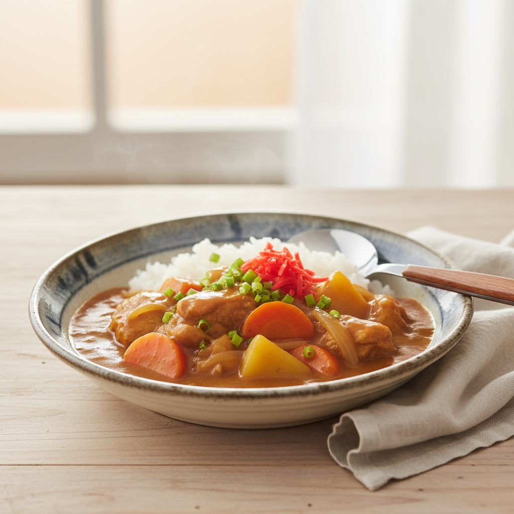 Photo de Recette de curry japonais traditionnel au poulet