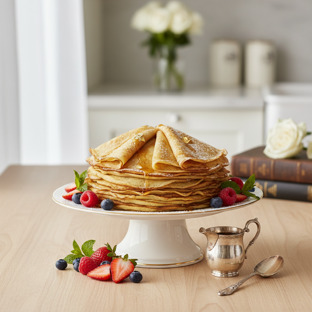 Photo de Recette des crêpes dorées pour environ 30 pièces
