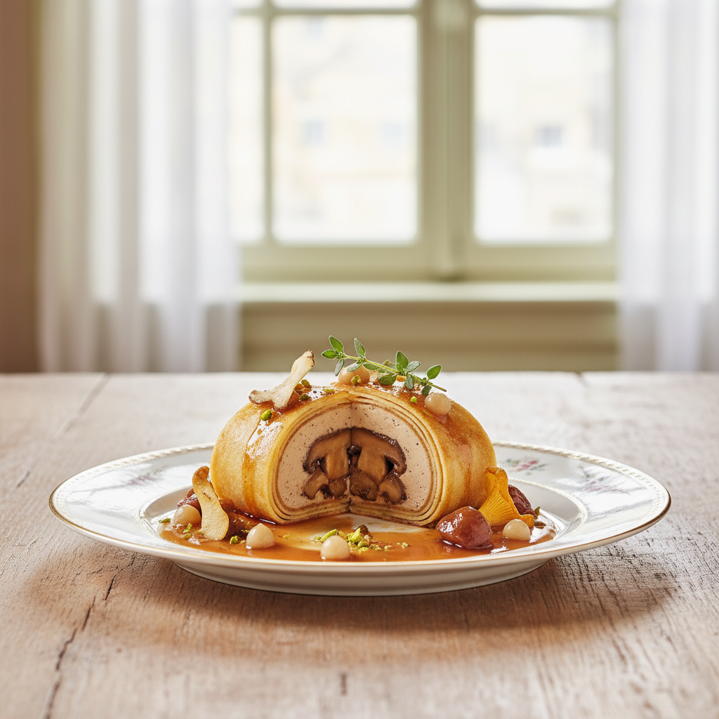 Photo de Recette de paupiette de veau à la crème et champignons frais