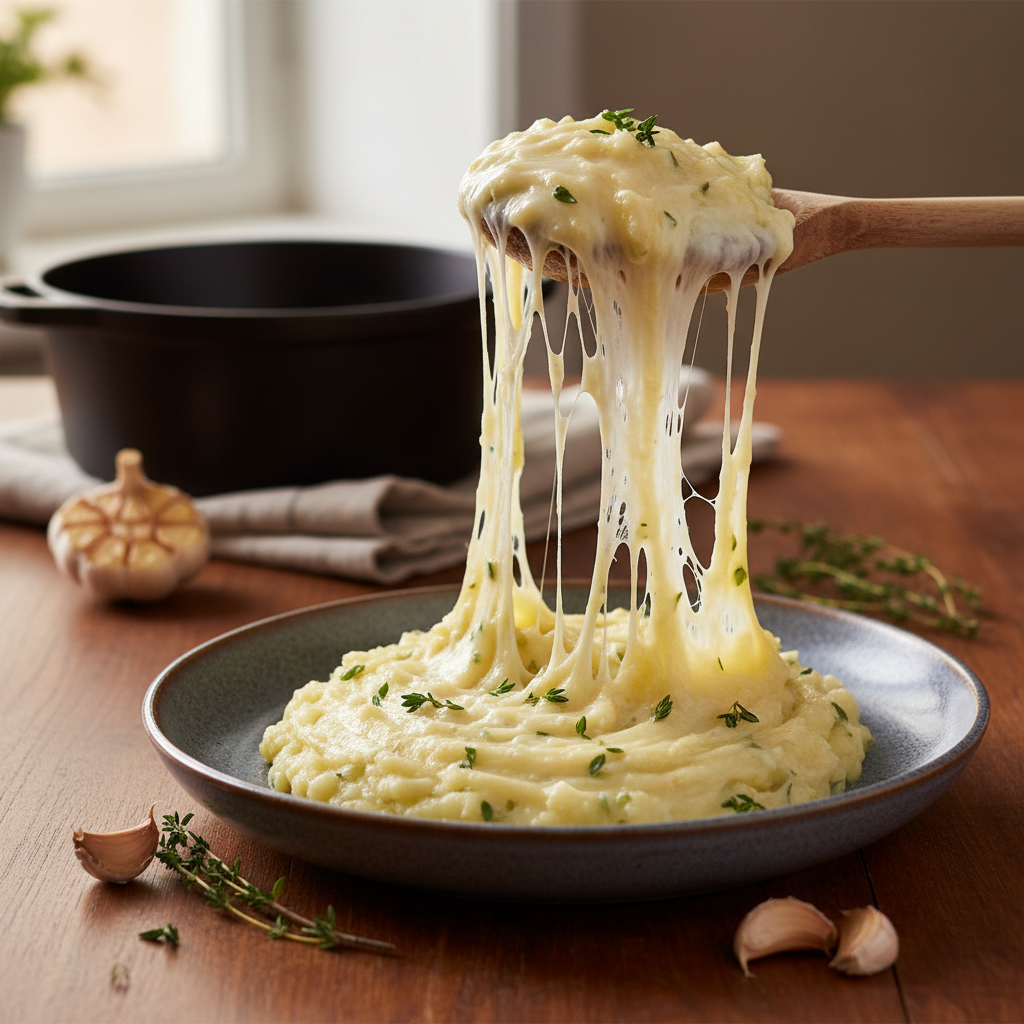 Photo de Recette de l'aligot de l'Aubrac traditionnel et filant
