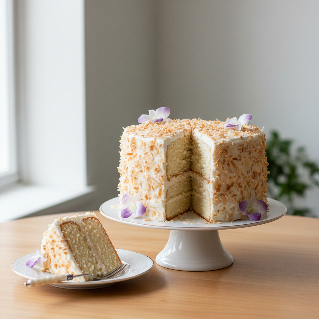 Photo de Recette de gâteau à la noix de coco extra moelleux