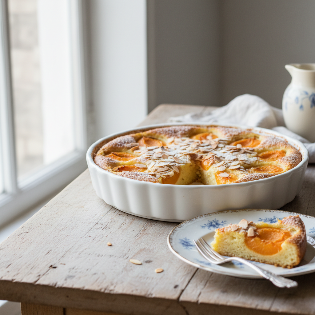 Photo de Recette de clafoutis aux abricots et amandes effilées