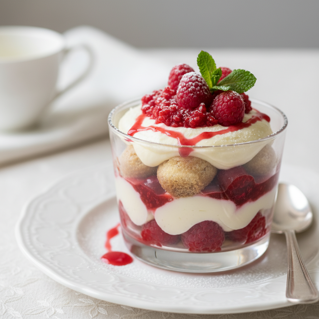 Photo de Recette du tiramisu à la framboise onctueux et acidulé