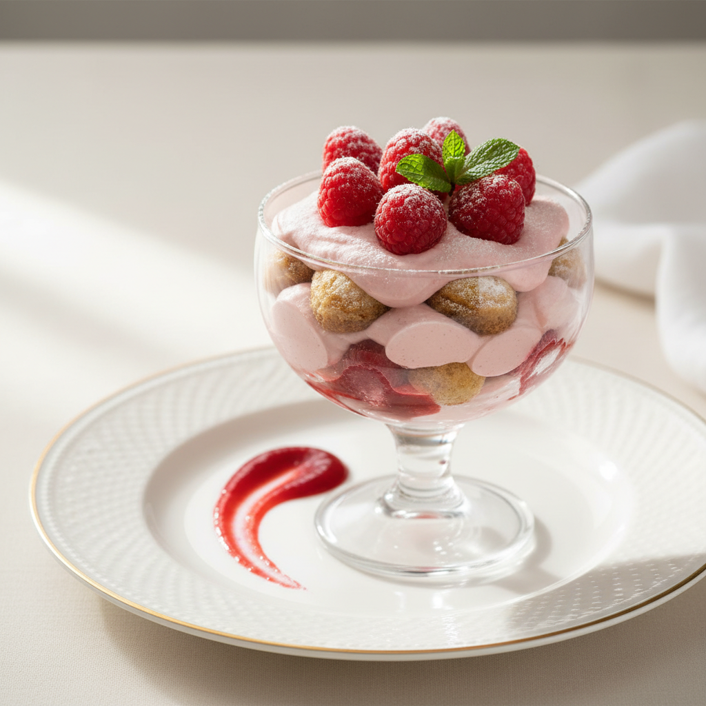 Photo de Recette du tiramisu aux framboises frais et aérien