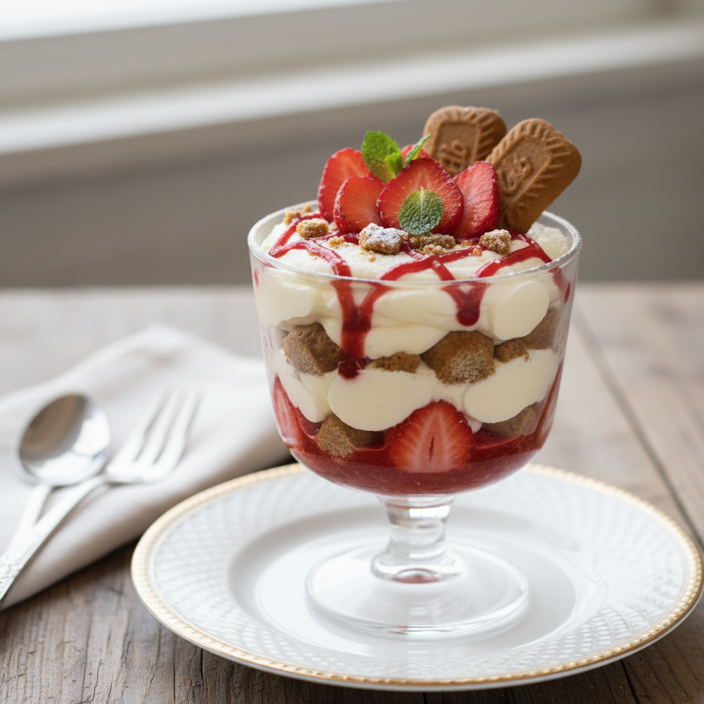 Photo de Recette de tiramisu aux fraises et spéculoos fondants