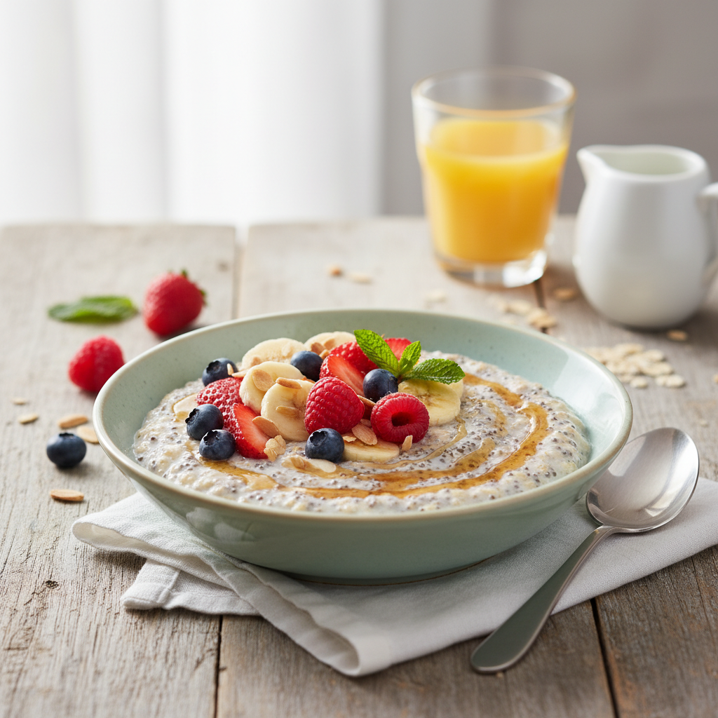 Photo de Recette d'overnight oats onctueux aux fruits frais