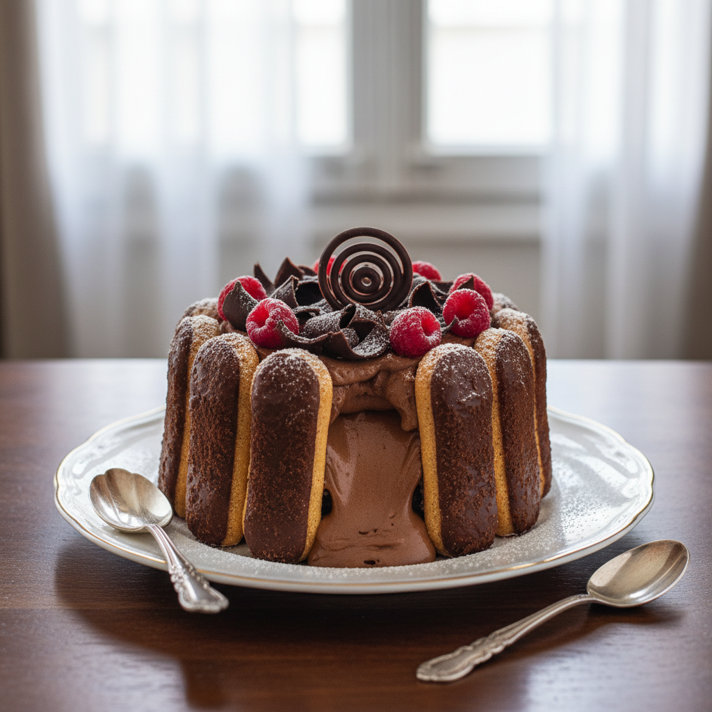 Photo de Recette de charlotte au chocolat onctueuse et fondante