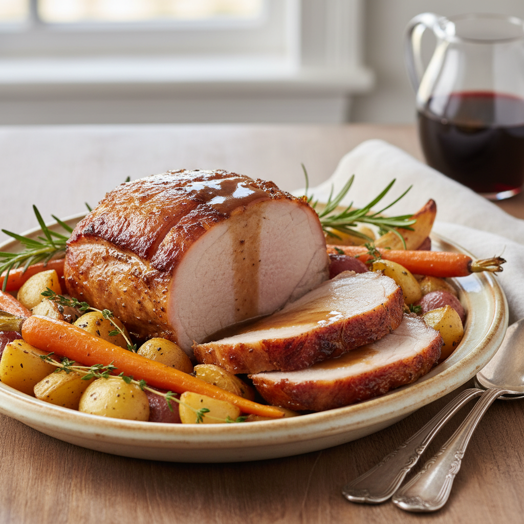 Photo de Recette de rôti de porc au four tendre et juteux