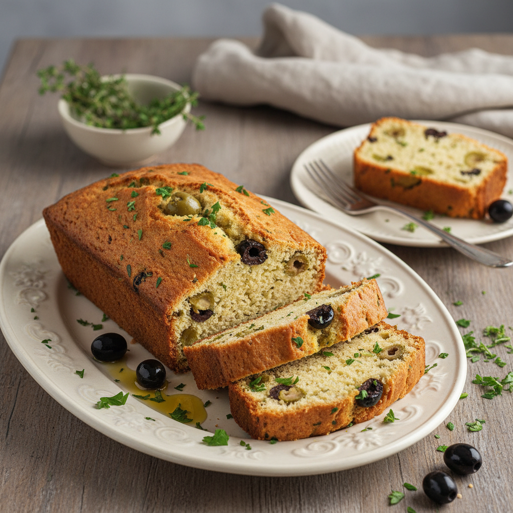 Photo de Recette de cake aux olives moelleux à la provençale