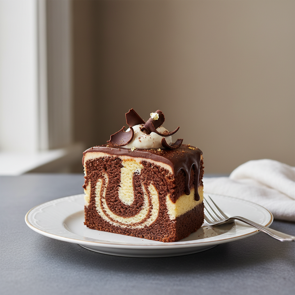 Photo de Recette du marbré chocolat vanille au moelleux incomparable